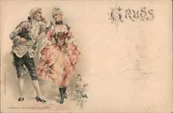 Cruss, Kunstverlag Emil Dotzert Frankfurt Couples Postcard Postcard Postcard