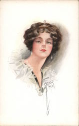 Drawing of a Woman's Head Artist Signed Postcard Postcard Postcard