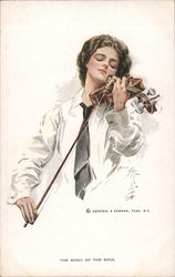 The Song of the Soul, Woman Playing the Violin Postcard