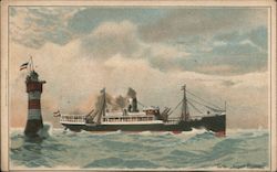 D.G. "Argo" Bremen, Dutch Ship and Lighthouse Postcard