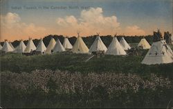 Indian Tepees in the Canadian North West Native Americana Postcard Postcard Postcard