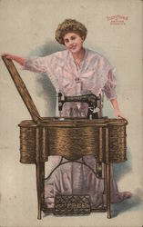 The Free Sewing Machine Advertising Postcard Postcard Postcard