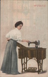 The Free, Sewing Machine Advertisement Advertising Postcard Postcard Postcard