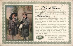 Advertising Card with Coupon - Fuller Brush Company, Two Children with Brushes Postcard