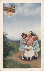 Humphrey's Witch Hazel Oil -- Children Watching Airplane Postcard