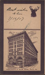 Blum Bros. Building in Philadelphia, Pennsylvania Postcard Postcard Postcard