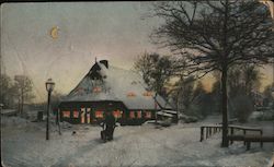 Cottage covered with Snow Postcard