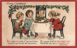 Merry Christmas This Cake Is Made Of Love and Cheer; I Would My Friends All Had A Slice Children Postcard Postcard Postcard