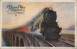 Broadway Limited Pennsylvania Railroad Speed and Security Postcard