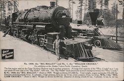 No. 1909, the "Big Mallet" and No. 1, the "William Crooks" Great Northern Railway Locomotives Postcard Postcard Postcard