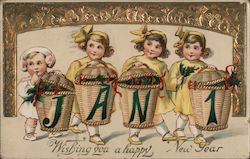 Wishing You A Happy New Year Jan 1 Children Postcard Postcard Postcard