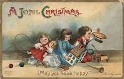 A Joyful Christmas "May You Be As Happy" Children Ellen Clapsaddle Postcard Postcard Postcard