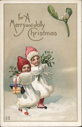 For A Merry and Jolly Christmas Children Postcard Postcard Postcard