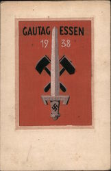 Third Reich Postcard - Gautag Essen 1938 with Nazi Symbols Nazi Germany Postcard Postcard Postcard