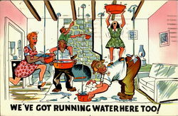 We've Got Running Water Here Too! Comic, Funny Postcard Postcard