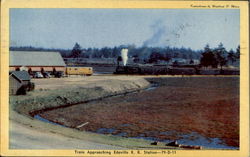 Train Approaching Edaville R. R. Station Trains, Railroad Postcard Postcard