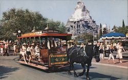 Horse Drawn Streetcar - Disneyland Postcard