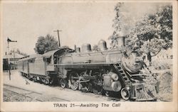 Train 21 - Awaiting the Call Locomotives Postcard Postcard Postcard