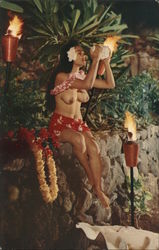 Topless Polynesian Woman, South Sea Island Maiden Risque & Nude Postcard Postcard Postcard