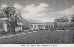 Blue & White Tourist Court Postcard