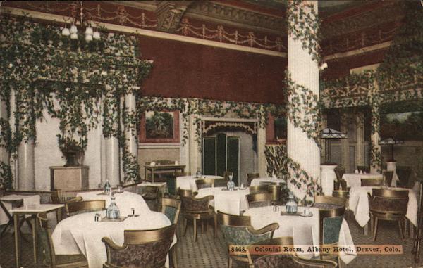 Colonial Room, Albany Hotel Denver, CO Postcard