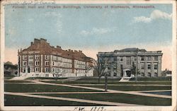 Folwell Hall and Physics Buildings, University of Minnesota Postcard