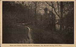 Race and Cotton Factory Ruins, Burned During Civil War Occoquan, VA Postcard Postcard Postcard