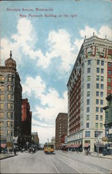 Hennepin Avenue, New Plymouth Building on the Right Postcard