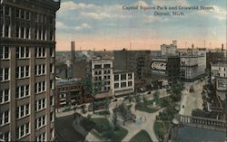 Capitol Square Park and Griswold Street Detroit, MI Postcard Postcard Postcard