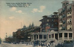 Virginia Avenue, showing Shoreham, Absecon, Sothern, Morton, Wiltshire, Bothwell and Jackson Hotels Postcard