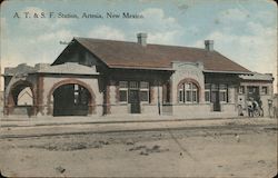 A.T. & S.F. Station Postcard