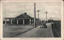 Railroad Station, Port Jefferson, Long Island Postcard