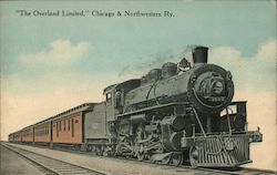 "The Overland Limited" Chicago & Northwestern Railway Locomotives Postcard Postcard Postcard