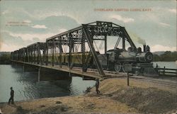 Overland Limited Going East - Santa Fe Railroad Locomotives Postcard Postcard Postcard