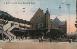 New York, New Haven and Hartford Railroad Depot Postcard