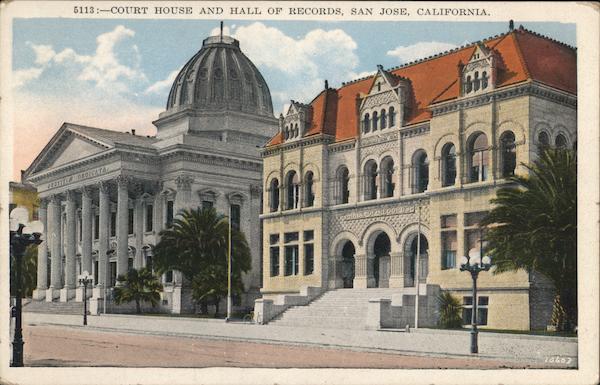 Court House and Hall of Records San Jose, CA Postcard
