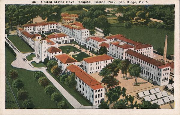 United States Naval Hospital, Balboa Park San Diego, CA Postcard