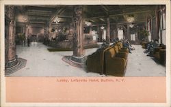 Lobby at the Lafayette Hotel Buffalo, NY Postcard Postcard Postcard