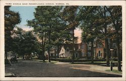 Third Avenue Near Pennsylvania Avenue Warren, PA Postcard Postcard Postcard