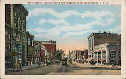 State Street, Looking West from Crescent Park Schenectady, NY Postcard Postcard Postcard