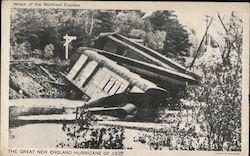 Wreck of the Montreal Express - Great New England Hurricane 1938 Disasters Postcard Postcard Postcard