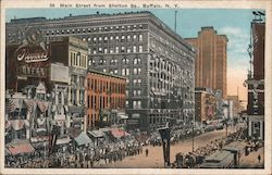 Main Street From Shelton Sq. Buffalo, NY Postcard Postcard Postcard