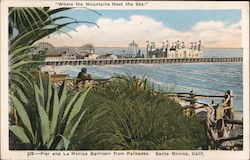 Pier and La Monica Ballroom from Palisades Postcard