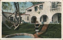 Dolores Del Rio at her Beautiful Home in Hollywood Postcard