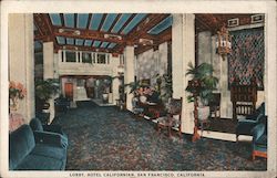 Lobby, Hotel Californian San Francisco, CA Postcard Postcard Postcard