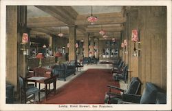 Lobby, Hotel Stewart Postcard