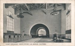 Ticket Concourse - Union Station Los Angeles, CA Postcard Postcard Postcard