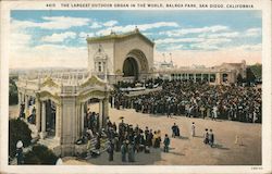 The Largest Outdoor Organ in the World, Balboa Park Postcard