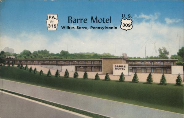 Barre Motel Wilkes-Barre, PA Postcard