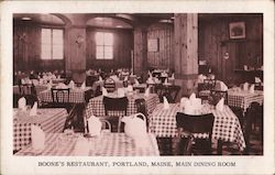 Boone's Restaurant Main Dining Room Postcard